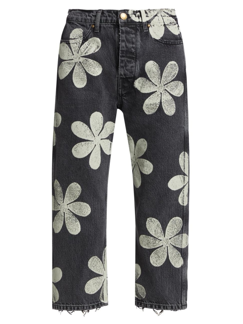 🌼The Great 🌼The Hero Daisy Stamp Jeans black wash / white floral print Sz 25